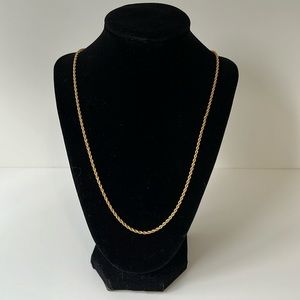 Vintage Trifari TM Signed Gold Tone Twisted Rope Layered Look Chain Necklace 24”